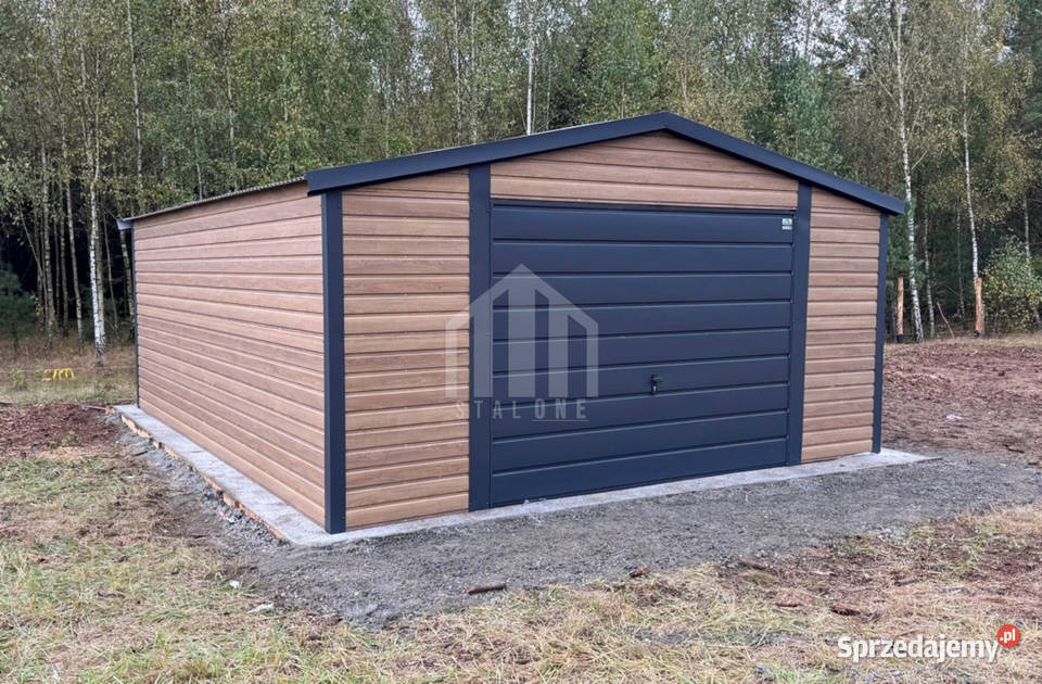 Garaż blaszany 45x5m brama uchylna drzwi okno Września