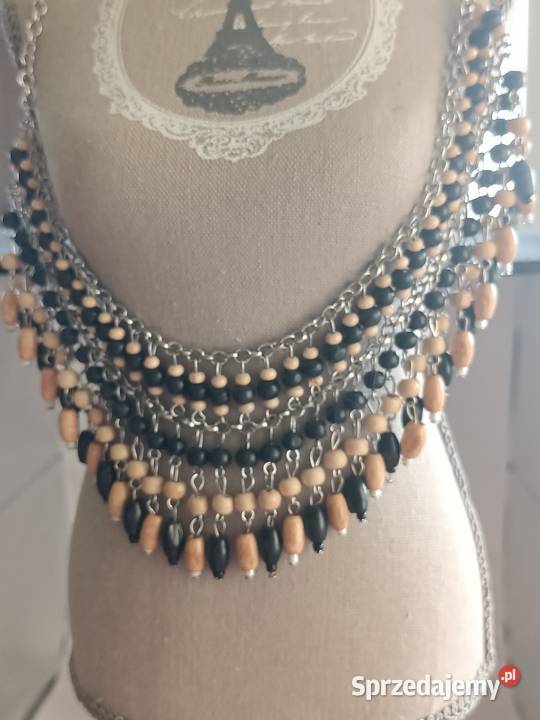 BIŻUTERIA NASZYJNIK korali etniczne brązowo Zamość