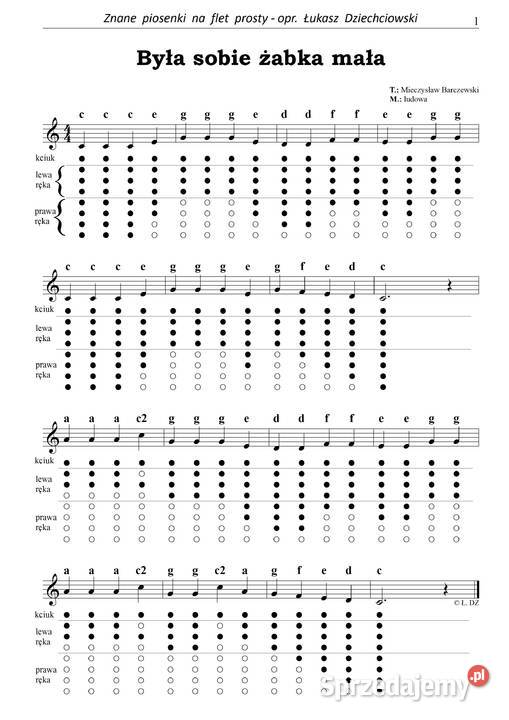 Piosenki na flet prosty nuty tabulatura mp3 26 sprzedam