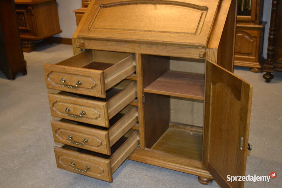 komoda sekretarzyk stylowy dąb Antyki, Sztuka, Kolekcje śląskie Będzin sprzedam