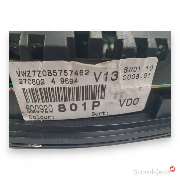 LICZNIK ZEGARY 6Q0920801P VW Polo IV 12 12V sprzedam
