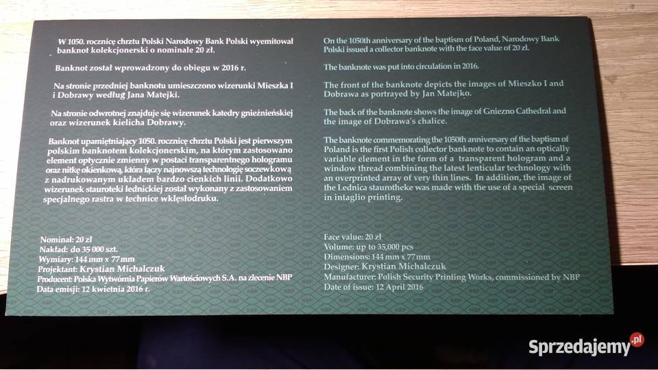 sprzedam dwa banknoty kolekcjonerskie dolnośląskie Jawor