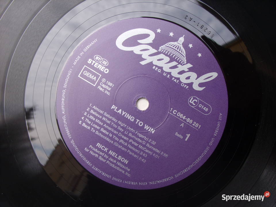 Rock LP RICK NELSON PLAYNG TO WIL 1981 Kultura i Rozrywka Wołów