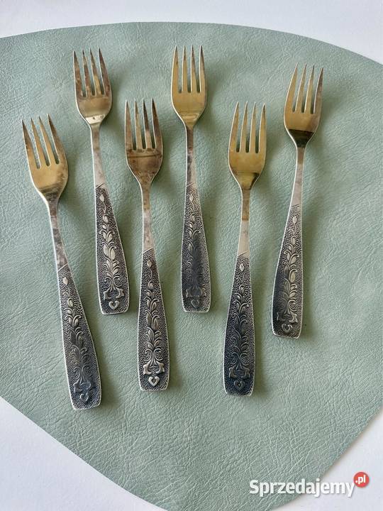 Radzieckie widelce obiadowe złocone lata 70te pomorskie Gdańsk