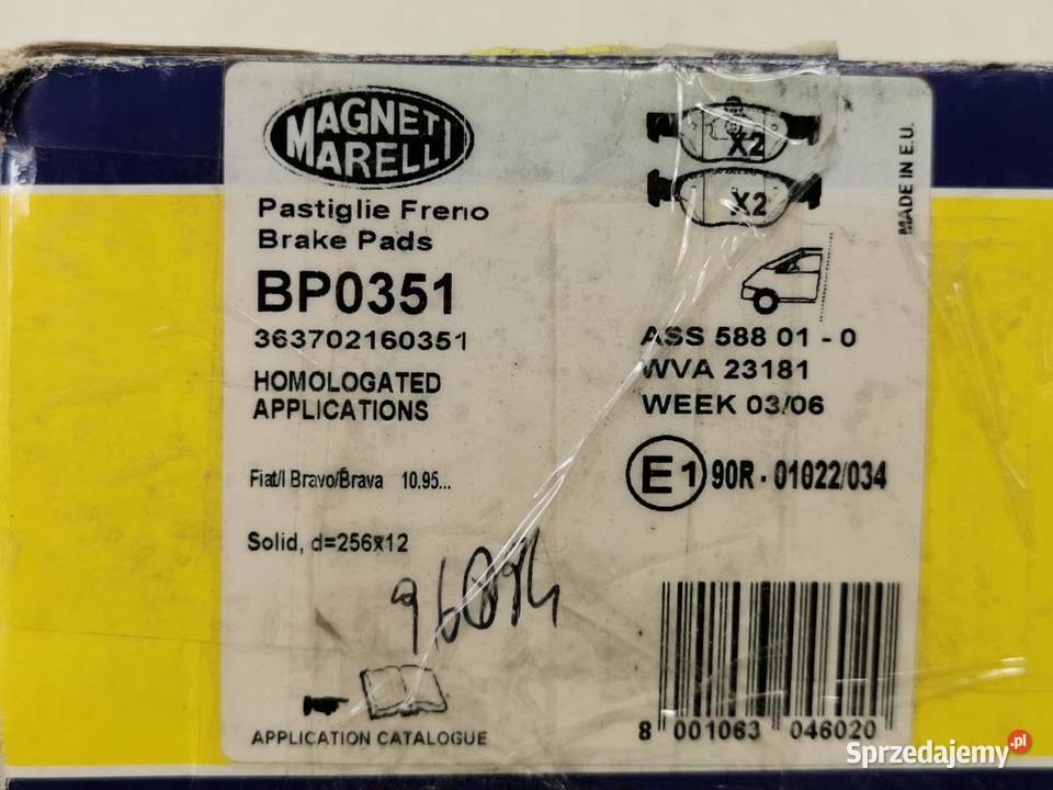 KLOCKI HAMULCOWE PRZÓD FIAT PUNTO 12 9906