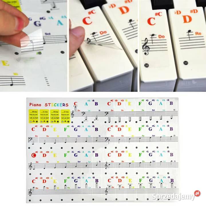 Naklejki na klawisze do nauki grania PIANINO Płock