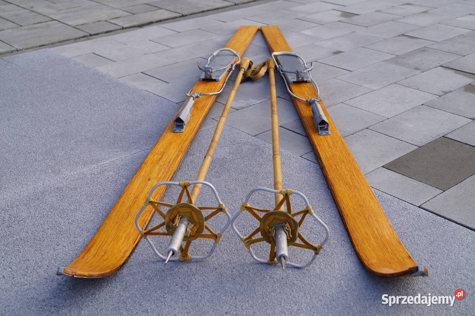 Stare narty hikorowe 180 kijki Pozostałe Pruchnik