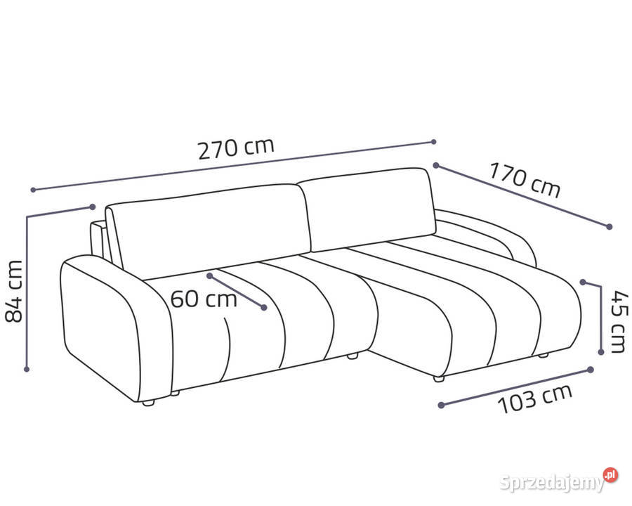 Narożnik Hilton 270x170 pojemnikfunkcja spania Wieruszów