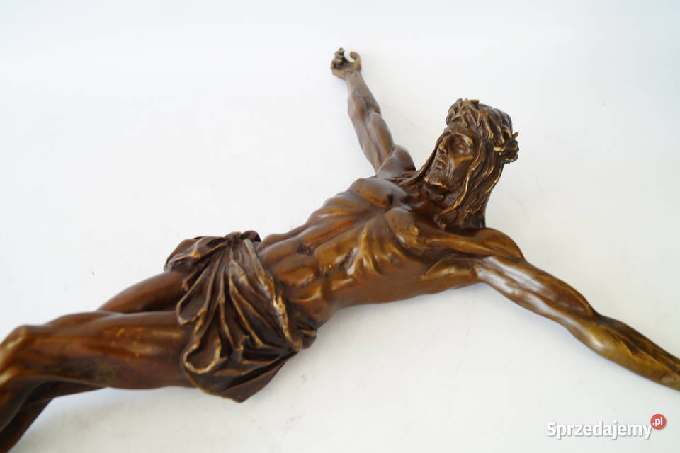 Figura z brązu pasyjka JEZUS CHRYSTUS piękna Gizałki