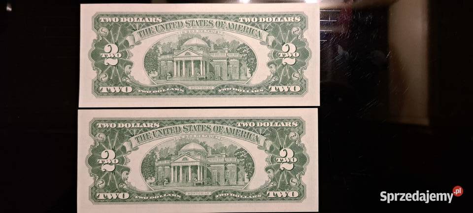 Banknoty 2 dolarowe 1963 czerwona kolejne numery Warszawa