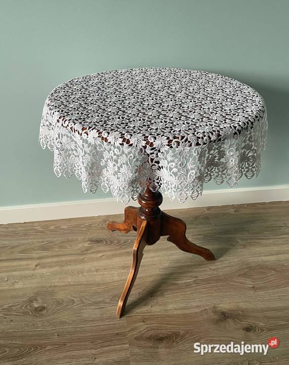 Stolik okrągły kawowy stół drewniany solidny Brodnica