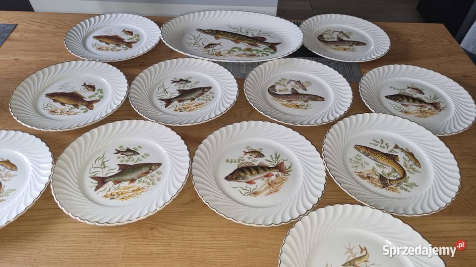 Serwis do ryb Ceramika Francuska Luneville wielkopolskie Wola Podłężna
