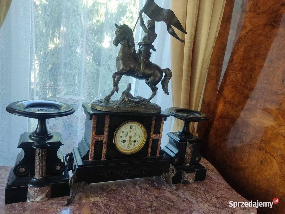 stary zegar kominowy garnitur koń Gorzów Wielkopolski