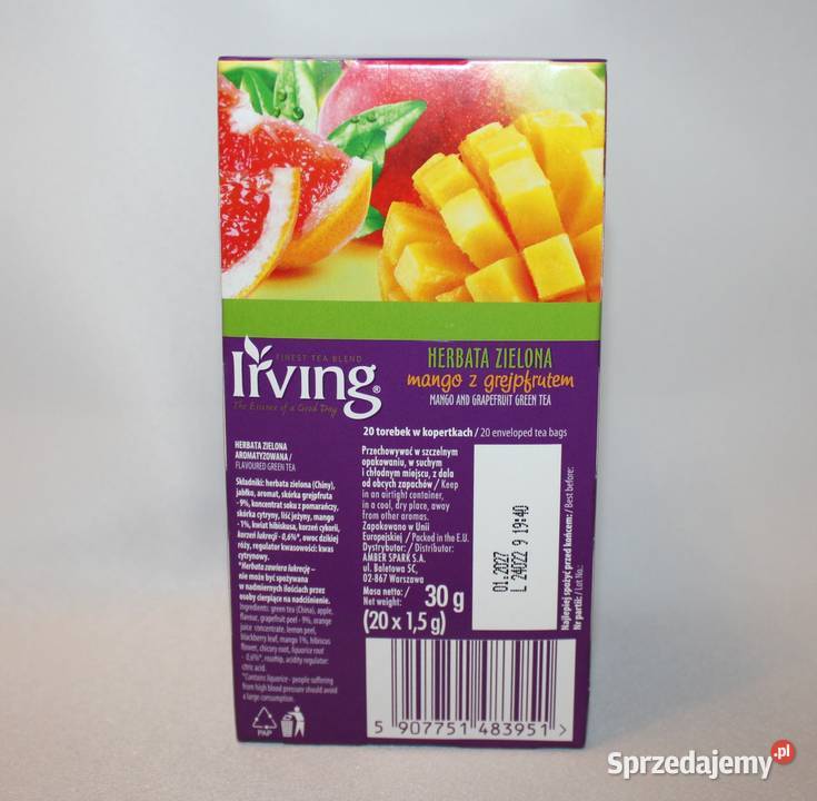 Irving herbata zielona mango i grejpfrut 20 t Stare Miasto