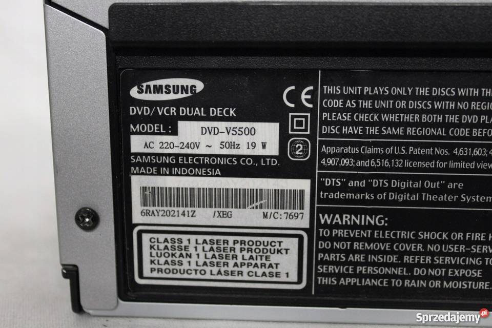 COMBO DVDVCR SAMSUNG DVDV5500 z pilotem Warszawa