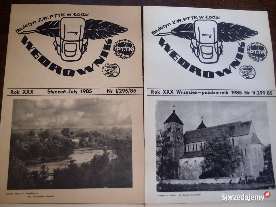 Biuletyn PTTK Wędrownik lata 80te PRL Pocztówki i karty telefoniczne łódzkie Łódź