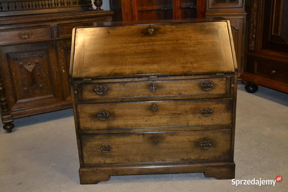 sekretarzyk francuski lity dąb Antyki, Sztuka, Kolekcje Będzin