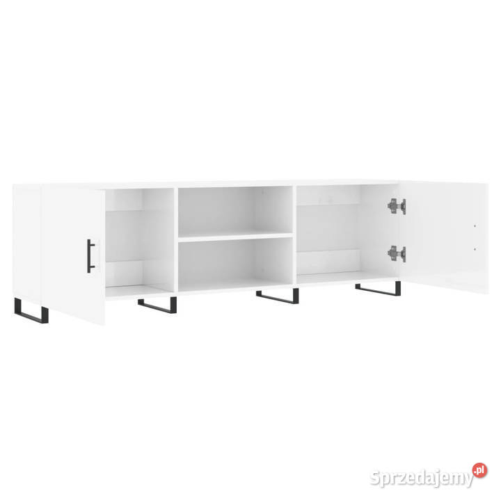 Szafka pod TV wysoki połysk biała 150x30x50