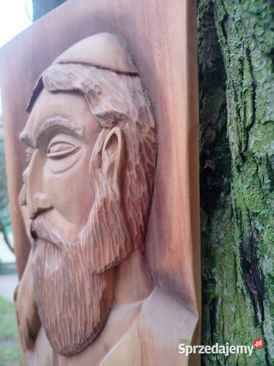 Płasko rzeźba Rzyda drewno Łódź