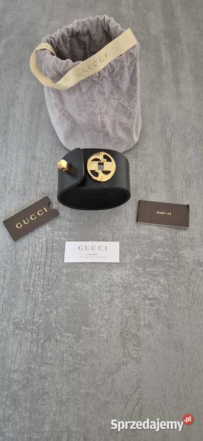 GUCCI bransoletka skórzana damska szeroka