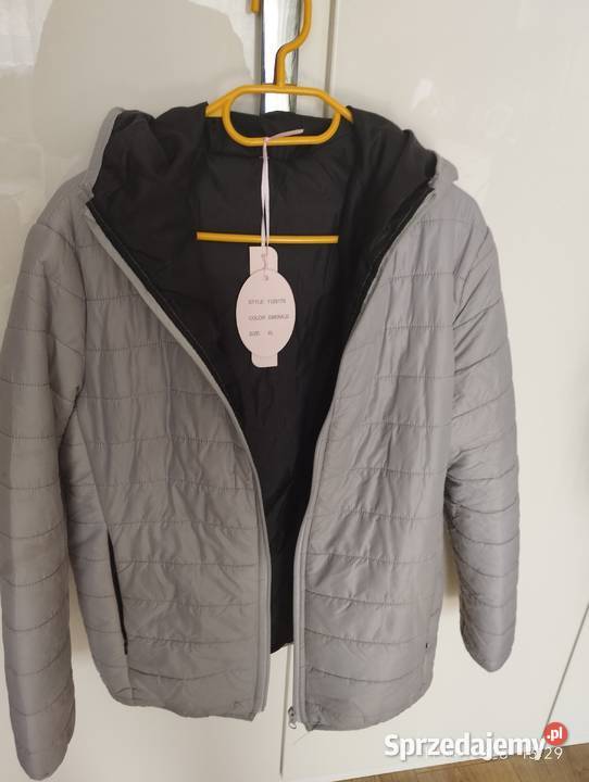lekka damska kurtka w szarym kolorze Wiosenna/Jesienna  Kurtki i płaszcze