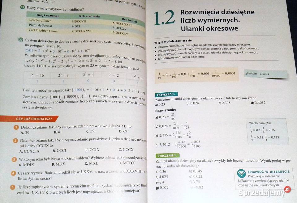 Liczy się matematyka Kl 1 Podręcznik Gimnazjum Chełm