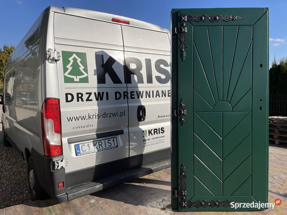 Drzwi zewnętrzne drewniane RĘKI Góralskie NA kujawsko-pomorskie sprzedam