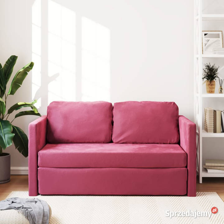 Sofa podłogowa 2w1 winna czerwień 122x204x55 sprzedam