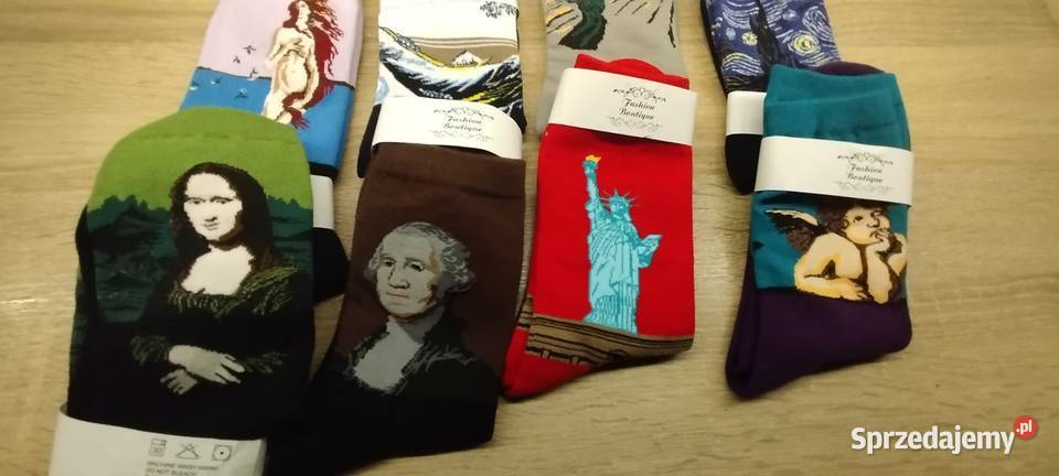 Ozdobne skarpety z motywem dzieła sztuki mazowieckie Pruszków sprzedam