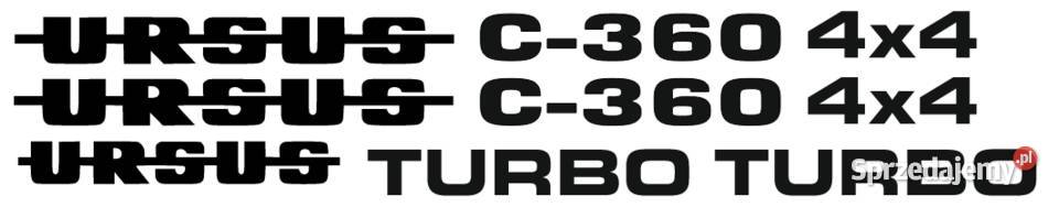 Naklejka Ursus C360 4x4 TURBO czarny napis bez