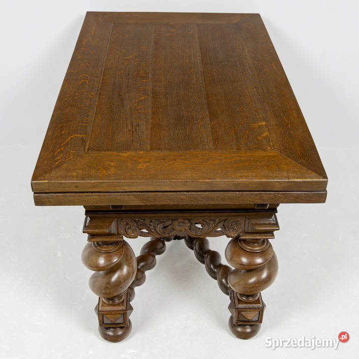 Wyjątkowy Dębowy Stół Gdański Barok XIX Wiek