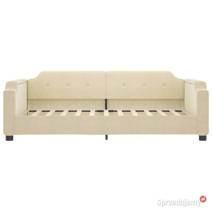 Sofa z funkcją spania kremowe obita tkaniną 66cm mazowieckie Warszawa