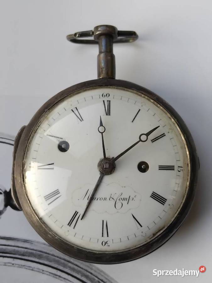 Szwajcarski budzik firmy Meuron et Comp 1780 Wagowo