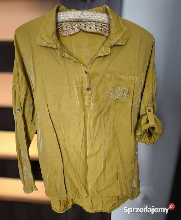 Tunika koszula Unisono z połyskiem 3/4