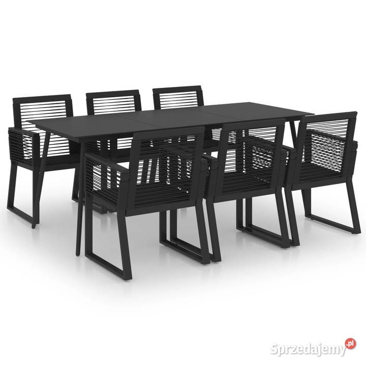 7cz zestaw mebli ogrodowych rattan PVC czarny mazowieckie Warszawa