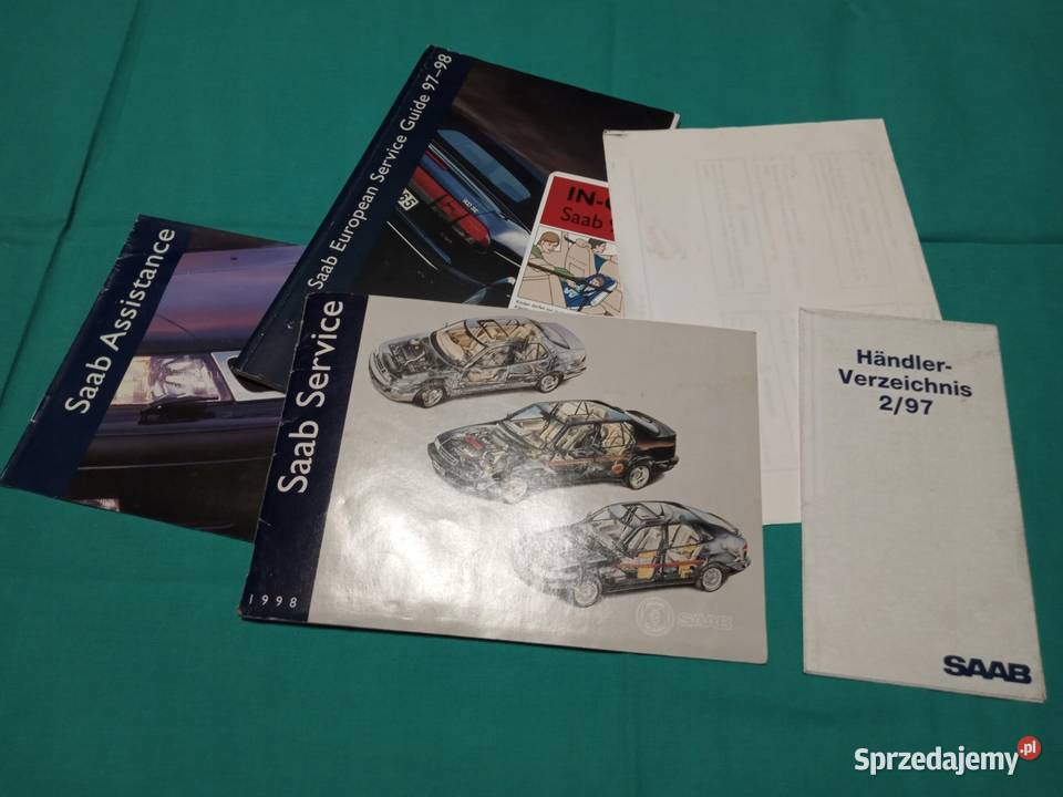 SAAB 95 95 Książka Gwarancyjna Serwisowa 1998