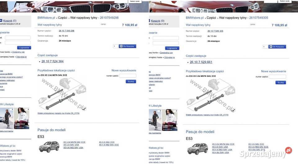 BMW X5 E53 Lift 30d 30i 44i Wał napędowy tylny Gdańsk