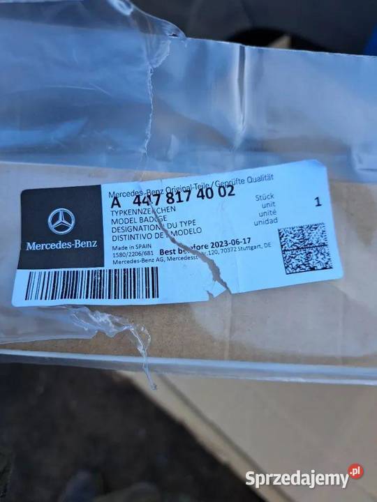 Logo Emblemat Znaczek Napis Mercedes EQV W447