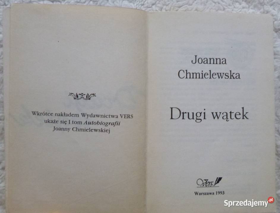 Drugi wątek Joanna Chmielewska Warszawa