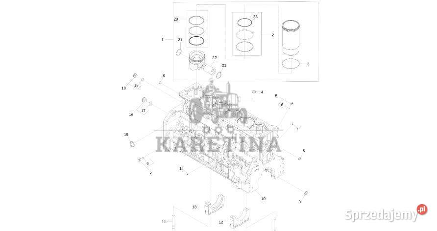 John Deere 9470RX Zespół bloku krótkiego Jastrzębniki