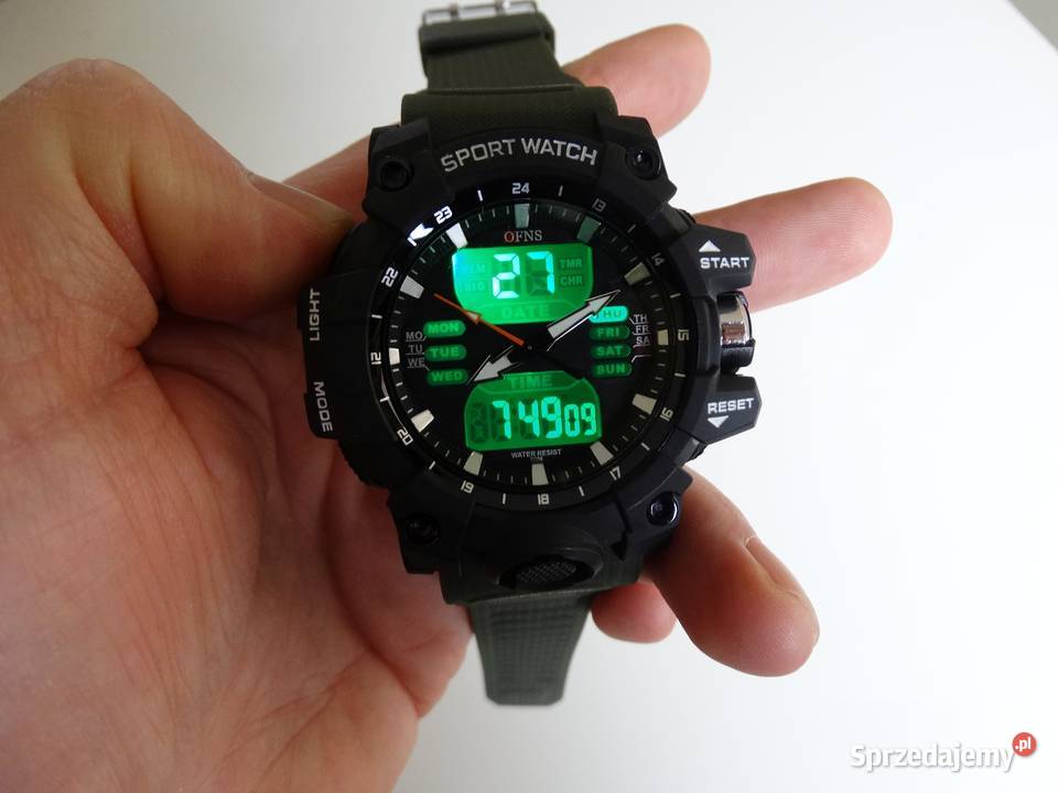 Zegarek męski sportowy duży wojskowy zielony Gorzów Wielkopolski