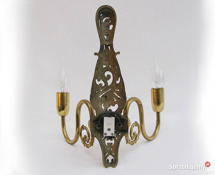 kinkiet 2 ramienny mosiądz III zachodniopomorskie Szczecinek