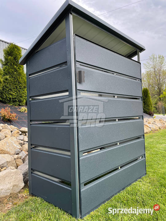 Wiata śmietnikowa 1x05m antracyt Schowek