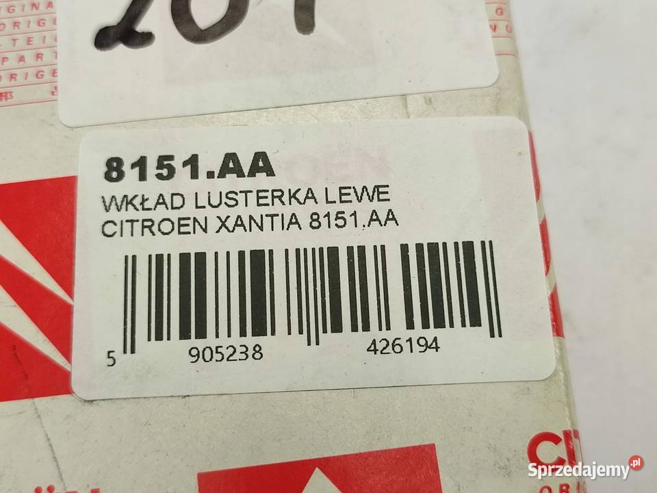 WKŁAD LUSTERKA LEWY CITROEN XANTIA X1 X2