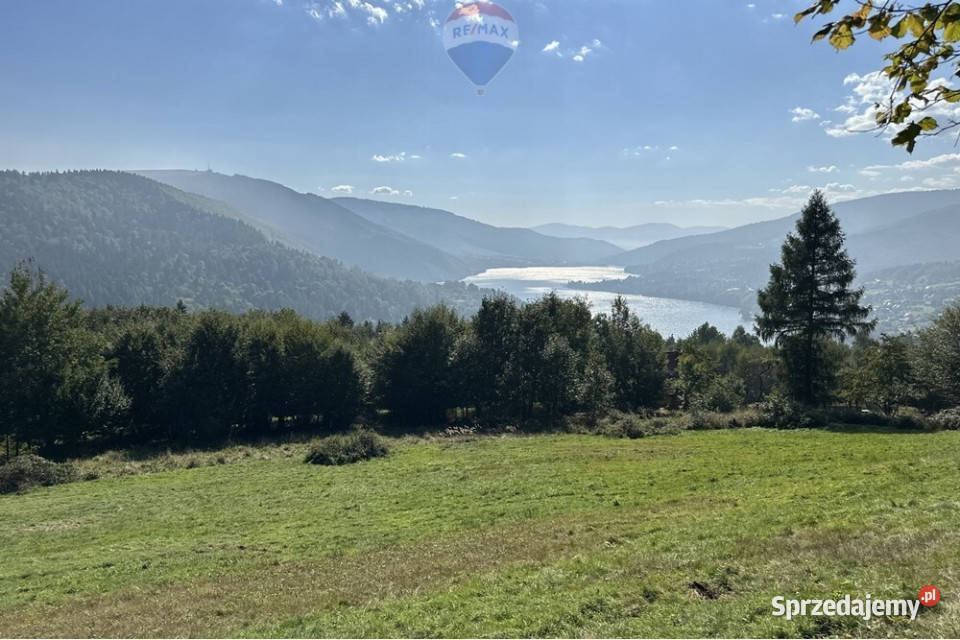 Widok na góry i jezioro międzybrodzkie i budowlana Międzybrodzie Bialskie sprzedam