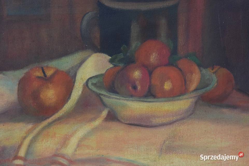 W ŚLEWIŃSKI Martwa Natura Owoce Na Stole Obraz Antyki, Sztuka, Kolekcje Kraków