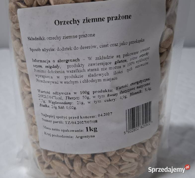Orzechy ziemne arachidowe prażone bez soli 1 Orzechy śląskie Czeladź