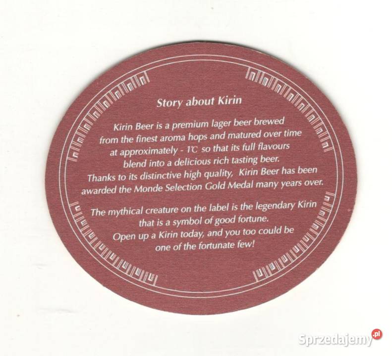 Kirin podstawka do piwa 2 Gliwice