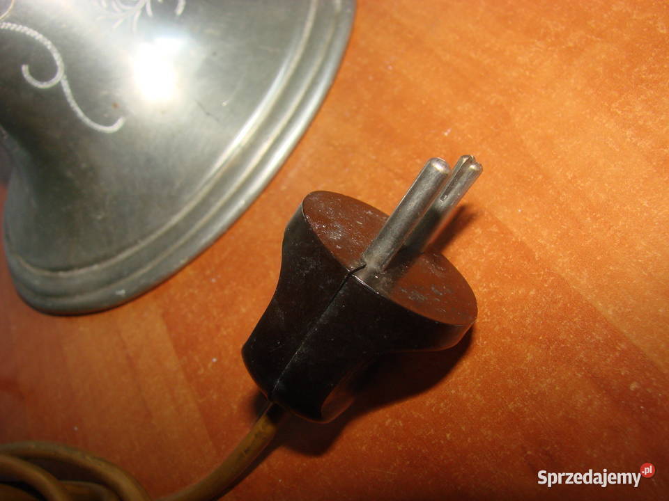 stara cynowa lampa elektryczna sygnowana pomorskie Pruszcz Gdański