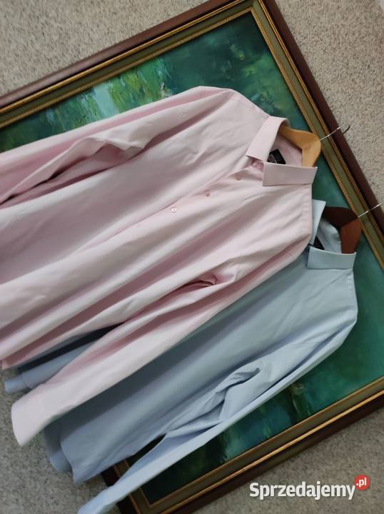 3XL dwie koszule satyna bawełna casual slim fit